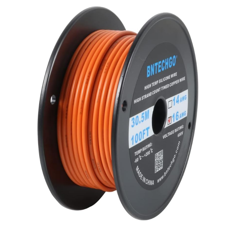 BNTECHGO 16 Gauge Silicone Wire Spool 100 ft Flexible 16 AWG Stranded ...