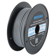 BNTECHGO 16 Gauge Silicone Wire Spool 100 ft Gray Flexible 16 AWG Stranded Tinned Copper Wire